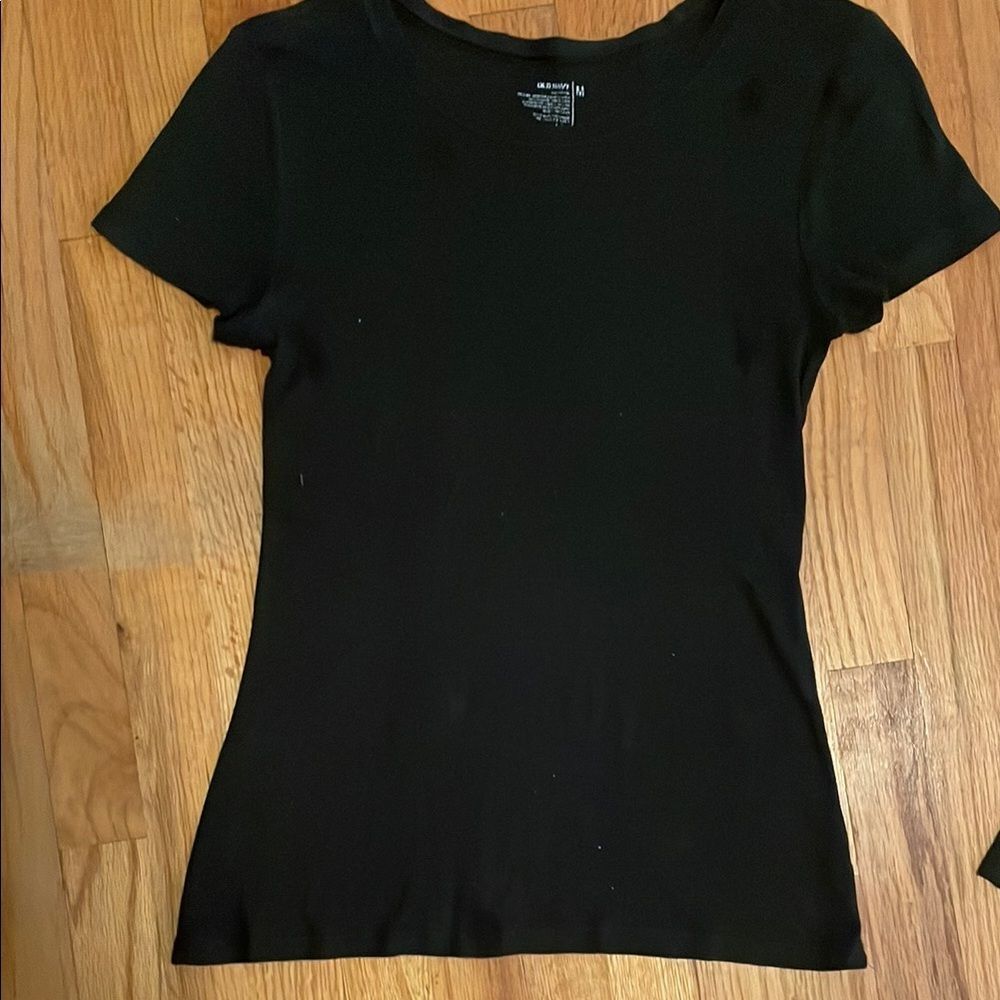 Women’s Black Short Sleeve T-Shirts Set of 2 Both Med - Picture 3 of 6